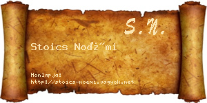 Stoics Noémi névjegykártya